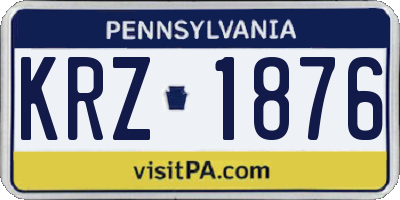 PA license plate KRZ1876