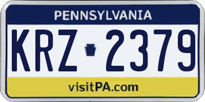 PA license plate KRZ2379