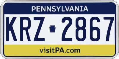 PA license plate KRZ2867