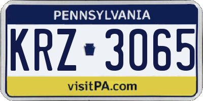 PA license plate KRZ3065