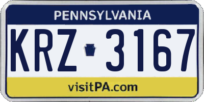PA license plate KRZ3167
