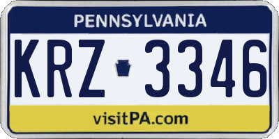 PA license plate KRZ3346