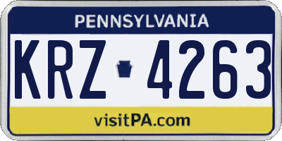 PA license plate KRZ4263