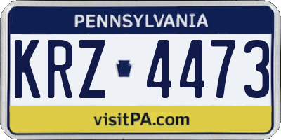PA license plate KRZ4473