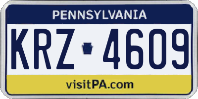 PA license plate KRZ4609