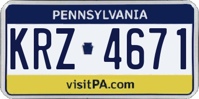 PA license plate KRZ4671