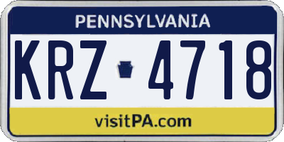 PA license plate KRZ4718