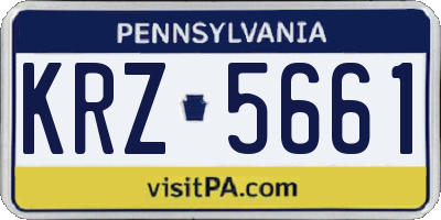 PA license plate KRZ5661