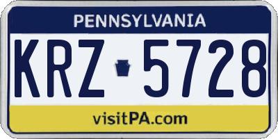 PA license plate KRZ5728