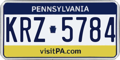 PA license plate KRZ5784