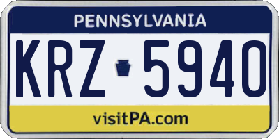 PA license plate KRZ5940