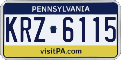 PA license plate KRZ6115