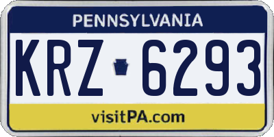 PA license plate KRZ6293