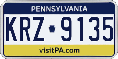 PA license plate KRZ9135