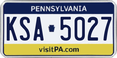 PA license plate KSA5027