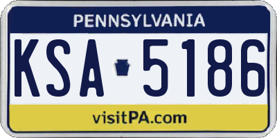 PA license plate KSA5186