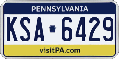 PA license plate KSA6429