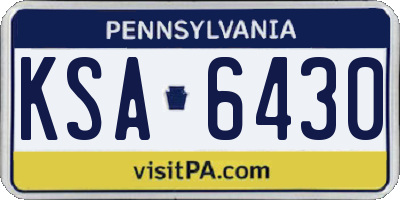PA license plate KSA6430