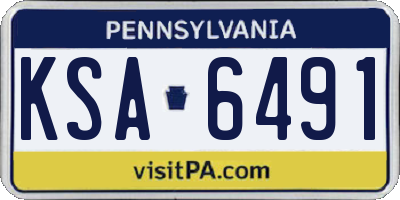 PA license plate KSA6491