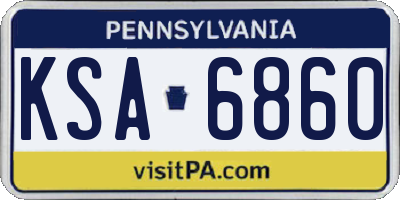 PA license plate KSA6860