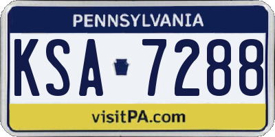 PA license plate KSA7288