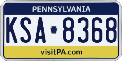 PA license plate KSA8368