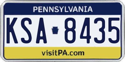 PA license plate KSA8435