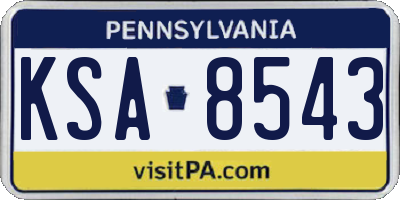 PA license plate KSA8543