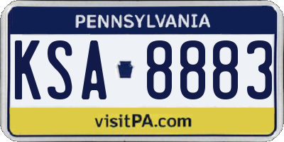 PA license plate KSA8883