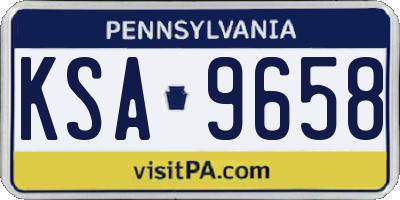 PA license plate KSA9658