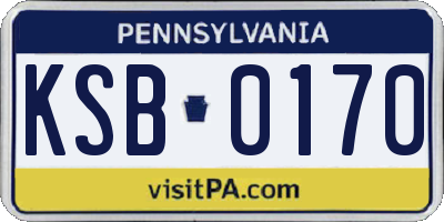 PA license plate KSB0170