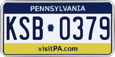 PA license plate KSB0379