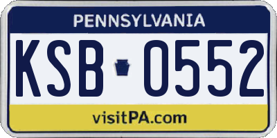 PA license plate KSB0552