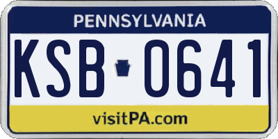 PA license plate KSB0641