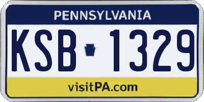 PA license plate KSB1329