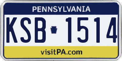 PA license plate KSB1514