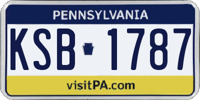 PA license plate KSB1787