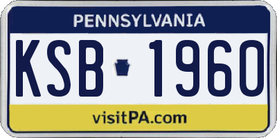 PA license plate KSB1960