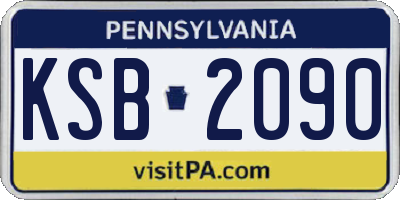PA license plate KSB2090