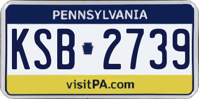 PA license plate KSB2739