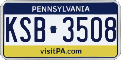 PA license plate KSB3508