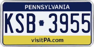 PA license plate KSB3955
