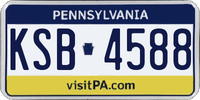 PA license plate KSB4588