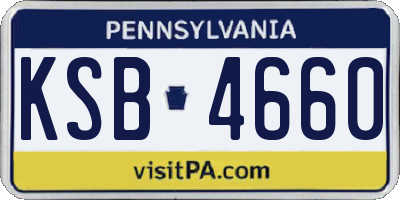 PA license plate KSB4660