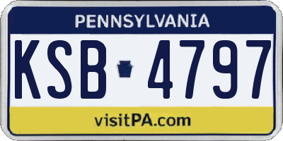 PA license plate KSB4797