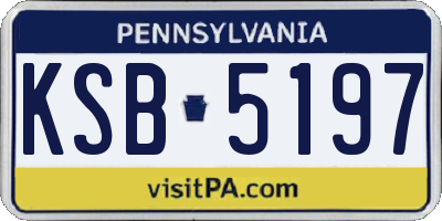 PA license plate KSB5197