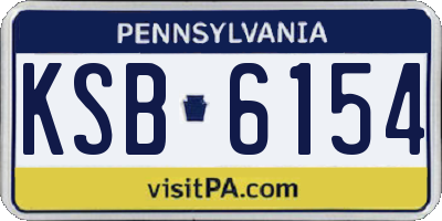 PA license plate KSB6154