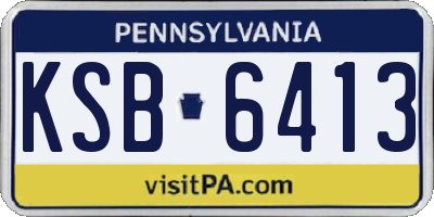 PA license plate KSB6413