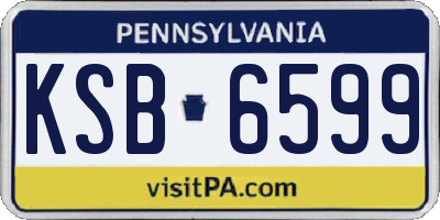 PA license plate KSB6599