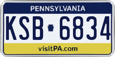 PA license plate KSB6834